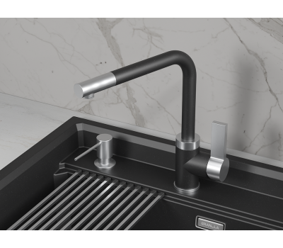 Смеситель для кухни GRANULA 5504, ШВАРЦ 