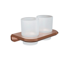 Стакан для ванной комнаты двойной Knotlor SC1032RB бронза матовый 