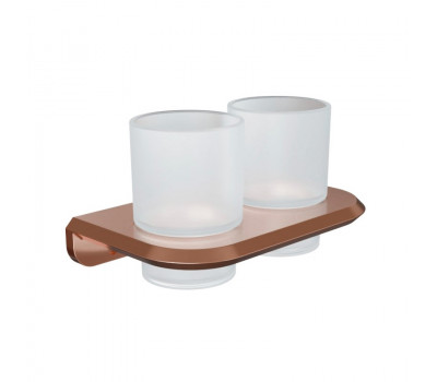 Стакан для ванной комнаты двойной Knotlor SC1032RB бронза матовый 