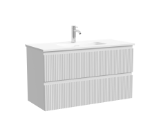 Тумба подвесная SANCOS Snob R 890х390х500, c двумя ящиками оснащенными доводчиками, Bianco, арт.SNR90/39W 