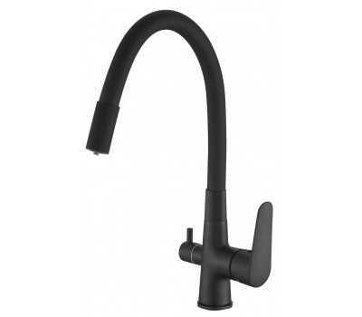 Смеситель Coral для кухни с подключением к фильтру черный CL 03 B Total ESKO 