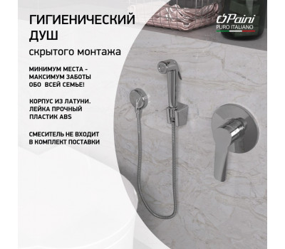 Гигиенический душ PAINI Forza лейка ABS, хром (CR) 53CR174KITABS 