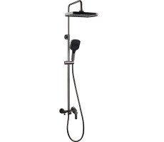 Душевая система TOKITO RAIN вороненая сталь (TOK-RAI-1022GM) 