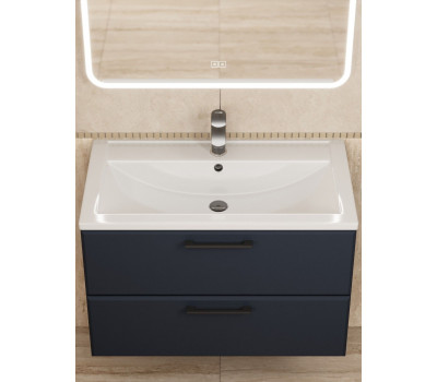 Тумба c раковиной Uperwood Foster NEW 80 см, подвесная, черная KFosterNEW80b 