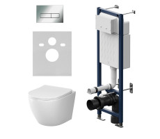 Инсталляция ErgoFit с подвесным унитазом AquaSpin 2.0 и клавишей AM.PM Like IS110351.801901 Хром Глянцевое 