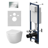 Инсталляция ErgoFit с подвесным унитазом AquaSpin 2.0 и клавишей AM.PM Like IS110351.801901 Хром Глянцевое 