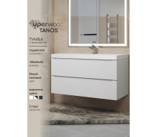 Тумба с раковиной для ванной Uperwood Tanos 100 см, белая 291020229 