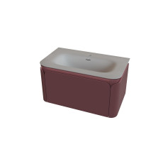 Тумба под раковину подвесная Knotlor ЦВЕТЕНИЕ 79 см бордо матовый 