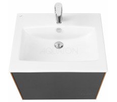 Тумба под раковину Aquaton Сохо 60 дуб веллингтон, графит софт 1A258001AJA00 