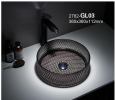 Раковина Ceramalux GL03 стекло графит Графит 