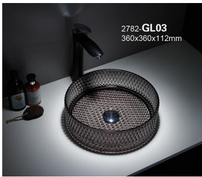 Раковина Ceramalux GL03 стекло графит Графит Раковина Ceramalux GL03 стекло графит Графит