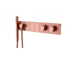 Смеситель ZODIAC THERMO с ручным душем COPPER BRUSHED Boheme 133-SYS-CB брашированная медь 