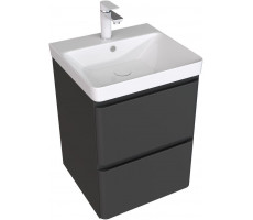 Тумба с раковиной Aquanet Эмбер 50 2 ящ. цв.черный матовый (раковина Luxury) 00332497 Тумба с раковиной Aquanet Эмбер 50 2 ящ. цв.черный матовый (раковина Luxury) 00332497