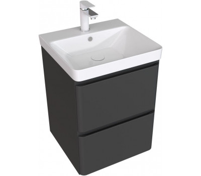 Тумба с раковиной Aquanet Эмбер 50 2 ящ. цв.черный матовый (раковина Luxury) 00332497 Тумба с раковиной Aquanet Эмбер 50 2 ящ. цв.черный матовый (раковина Luxury) 00332497