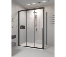 Душевой угол раздвижной Veconi Premium Prato 300 SP B-L, 1700х1000x2000, черный матовый PR3/L-SP-170100-01-B-C4 