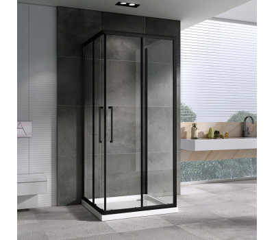 Душевой уголок ABBER Schwarzer Diamant AG02100BH-S100B черный матовый 