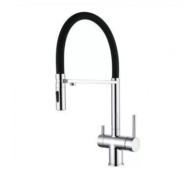Смеситель для кухни с гибким изливом и подключением фильтра Grocenberg GB4096CR, хром Смеситель для кухни с гибким изливом и подключением фильтра Grocenberg GB4096CR, хром