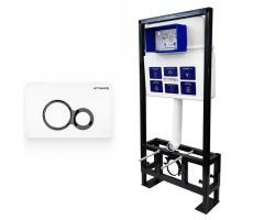 Инсталляция BETTOSERB Sava Free Standing+клавиша смыва DUO белый глянец/хром матовый (SFS40006458) 