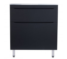 Тумба напольная Style Line Бергамо мини 80 (2 ящ.) Люкс антискрейтч черный, PLUS СС-00002313 