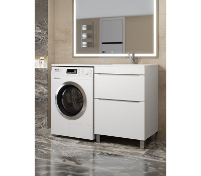 Тумба под стиральную машину напольная Uperwood Tanos 58х47,5х76,5 см, белая, 2 ящика 291120333 Тумба под стиральную машину напольная Uperwood Tanos 58х47,5х76,5 см, белая, 2 ящика 291120333