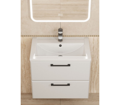 Тумба с раковиной для ванной 60 см, Uperwood Foster NEW, белая KFosterNEW60w Тумба с раковиной для ванной 60 см, Uperwood Foster NEW, белая KFosterNEW60w