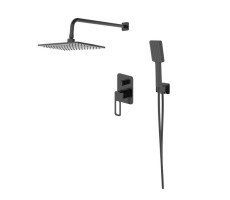 Душевая система скрытого монтажа с тропическим душем и ручным душем, черный матовый, Slide, IDDIS SLIBL02i67 Душевая система скрытого монтажа с тропическим душем и ручным душем, черный матовый, Slide, IDDIS SLIBL02i67