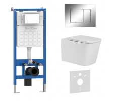 Комплект 3в1 IBERICA BLANCA инсталляция SILENCIO, унитаз TOLEDO ALTO белый, кнопка смыва ESTI-S хром глянцевый (IB001.TLA.234.852) Комплект 3в1 IBERICA BLANCA инсталляция SILENCIO, унитаз TOLEDO ALTO белый, кнопка смыва ESTI-S хром глянцевый (IB001.TLA.234.852)