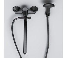 Смеситель для ванны и душа с длинным изливом и душевым набором AM.PM X-Joy S F85B90122 Черный Смеситель для ванны и душа с длинным изливом и душевым набором AM.PM X-Joy S F85B90122 Черный