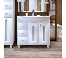 Тумба под раковину напольная Бриклаер БАЛИ светлая лиственница/белый, 85 см Тумба под раковину напольная Бриклаер БАЛИ светлая лиственница/белый, 85 см