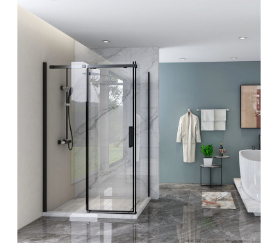 Душевой угол Veconi Rovigo RV-070, 1400х800х1950, черный матовый, стекло прозрачное Душевой угол Veconi Rovigo RV-070, 1400х800х1950, черный матовый, стекло прозрачное