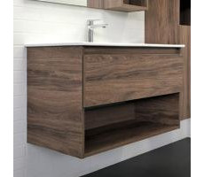 Тумба-умывальник Comforty Бордо-90 дуб темно-коричневый с раковиной Quadro 90 00-00006671 