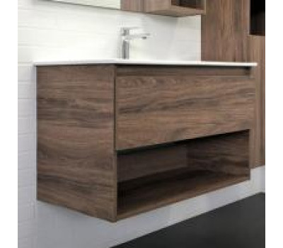 Тумба-умывальник Comforty Бордо-90 дуб темно-коричневый с раковиной Quadro 90 00-00006671 