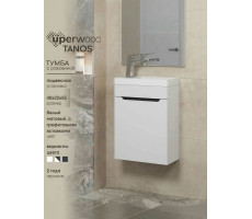 Тумба с раковиной для ванной 40 Uperwood Tanos подвесная белая/графит KTanos40WG 