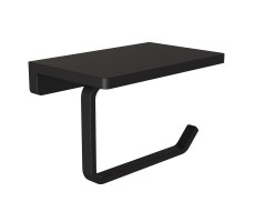 Держатель для туалетной бумаги с полочкой Knotlor PH101BL черный матовый 