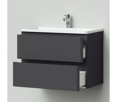 Комплект тумба Итана Roberto 80 подвесная, с раковиной Adel 80/Adelina 80, графит