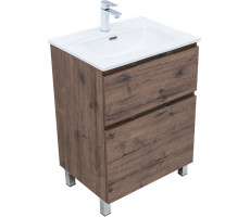 Тумба с раковиной Aquanet Алвита new 60 (Flat) напольная 2 ящ. цв.дуб веллингтон табак 00345676 Тумба с раковиной Aquanet Алвита new 60 (Flat) напольная 2 ящ. цв.дуб веллингтон табак 00345676