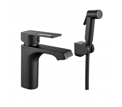 Смеситель для раковины с гигиеническим душем Raffine F171H, черный