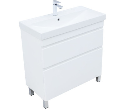 Тумба под раковину Aquanet Слим 80 напольная, белый сатин 00346044 Тумба под раковину Aquanet Слим 80 напольная, белый сатин 00346044