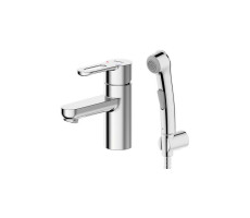 Смеситель для умывальника с гигиеническим душем Bravat Stream-D F137163C-1 Хром 