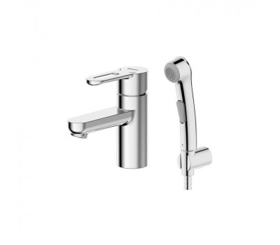 Смеситель для умывальника с гигиеническим душем Bravat Stream-D F137163C-1 Хром 