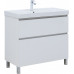 Тумба с раковиной Aquanet Вега 90 (Ирис) напольная 2 ящ. цв. белый глянец 00345378 Тумба с раковиной Aquanet Вега 90 (Ирис) напольная 2 ящ. цв. белый глянец 00345378