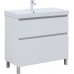 Тумба с раковиной Aquanet Вега 90 (Ирис) напольная 2 ящ. цв. белый глянец 00345378 Тумба с раковиной Aquanet Вега 90 (Ирис) напольная 2 ящ. цв. белый глянец 00345378