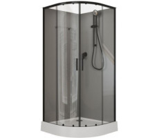 Душевая кабина Aquanet Passion EVO R black 90x90 набор 2, поддон низкий, двери раздвижные 