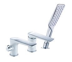 Смеситель на борт ванны Lemark Allegro LM5945CW хром | белый  Смеситель на борт ванны Lemark Allegro LM5945CW хром | белый