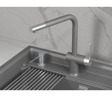 Смеситель для кухни GRANULA 5017, ГРАФИТ (ЧЁРНО-СЕРЫЙ) 