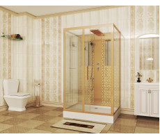 Душевая кабина Niagara Luxe NG-7711GBK (900x1200х2100) низкий поддон стенки ЗОЛОТО БЕЗ КРЫШИ 