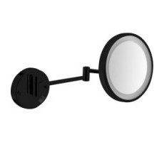 Зеркало с регулировкой и led-подсветкой, увеличение х3, Ø160 мм VANITY 08006.N черное NOFER 08006.N 