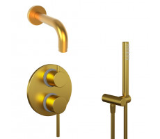 Комплект на 2 потребителя Cox PAINI, для ванны с ручным душем, брашированное золото PVD 78PJSET26911BATH 