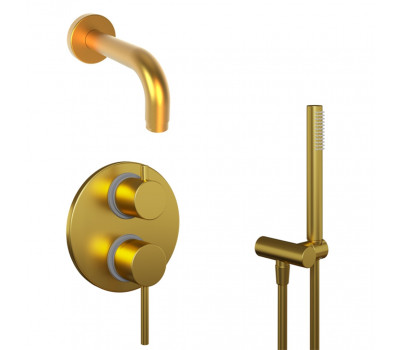 Комплект на 2 потребителя Cox PAINI, для ванны с ручным душем, брашированное золото PVD 78PJSET26911BATH 