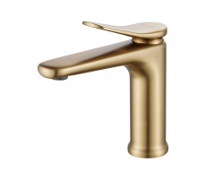 Смеситель для раковины Shevanik S4701G, золотой сатин